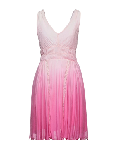 Shop Guess Woman Mini Dress Pink Size S Viscose, Silk