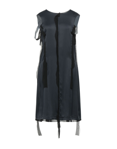 Shop Maison Margiela Woman Midi Dress Midnight Blue Size 4 Viscose, Polyamide, Silk