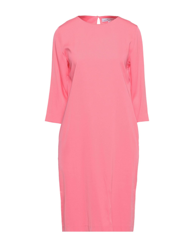 Shop European Culture Woman Midi Dress Pink Size S Viscose, Elastane