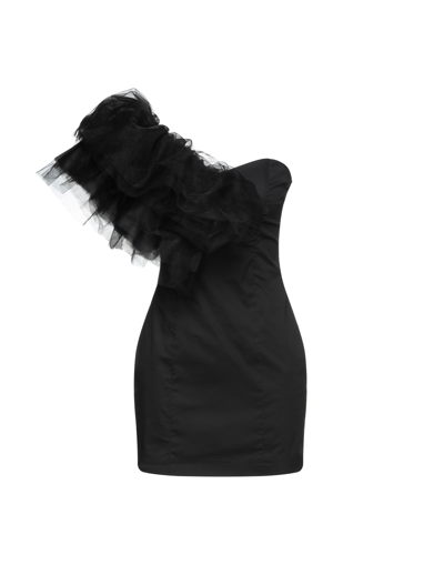 Shop Jijil Woman Mini Dress Black Size 6 Cotton, Polyamide, Elastane, Acetate, Pbt - Polybutylene Terepht