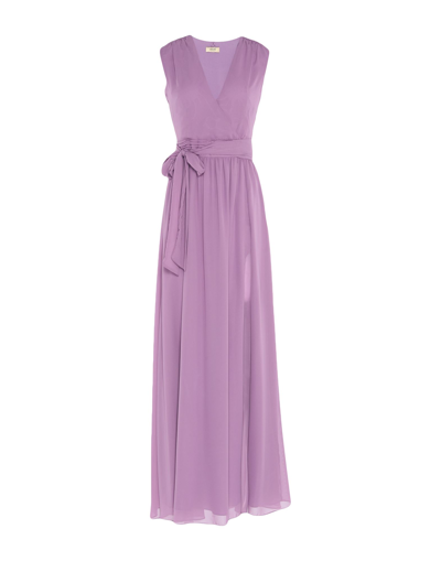 Shop Liu •jo Woman Maxi Dress Lilac Size 6 Polyester In Purple