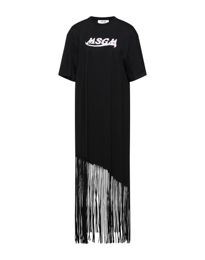 Shop Msgm Woman Maxi Dress Black Size S Cotton