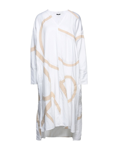 Shop Joseph Woman Midi Dress White Size 4 Cotton, Linen