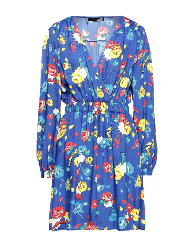 Shop Love Moschino Woman Mini Dress Bright Blue Size 8 Viscose