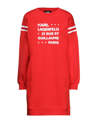 Shop Karl Lagerfeld Woman Mini Dress Red Size Xs Cotton