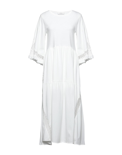 Shop Dorothee Schumacher Woman Midi Dress White Size 2 Cotton