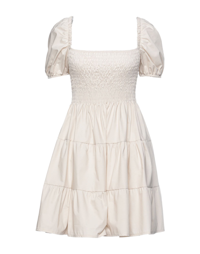 Shop Berna Woman Mini Dress Beige Size S Cotton