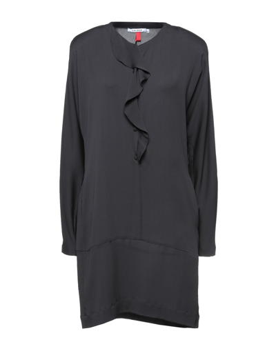 Shop Caliban Woman Mini Dress Lead Size 6 Silk In Grey