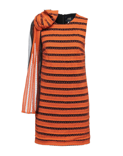Shop Cavalli Class Woman Mini Dress Orange Size 12 Viscose, Polyamide, Elastane, Polyester
