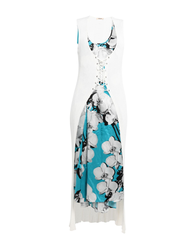 Shop Roberto Cavalli Woman Maxi Dress White Size 12 Viscose, Polyester