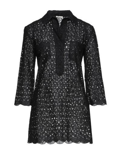 Shop True Royal Woman Mini Dress Black Size 10 Cotton