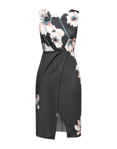 Shop Closet Woman Midi Dress Black Size 6 Polyester, Elastane