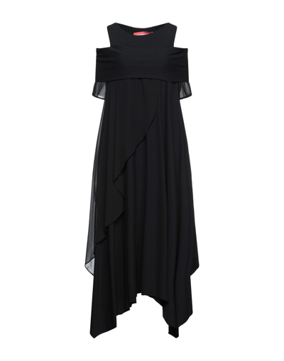 Shop Virginia Bizzi Woman Midi Dress Black Size 2 Cotton, Elastic Fibres, Polyester