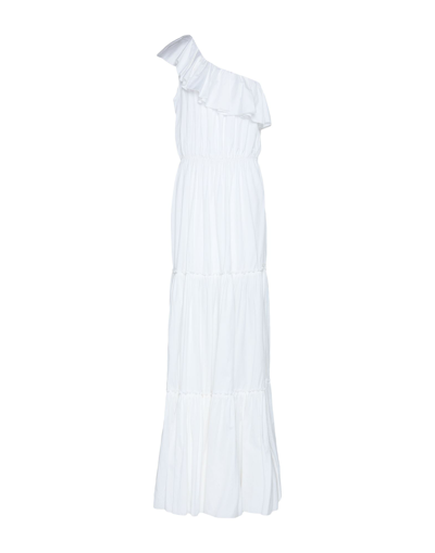 Shop Federica Tosi Woman Maxi Dress White Size 8 Cotton, Silk