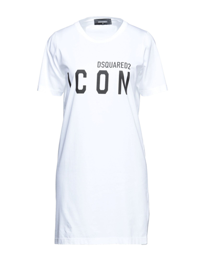 Shop Dsquared2 Woman Mini Dress White Size S Cotton