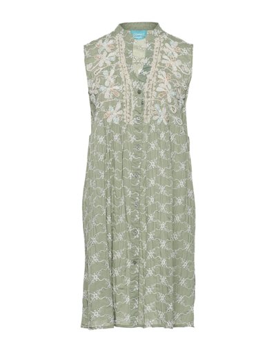 Shop Iconique Short Dresses In Sage Green