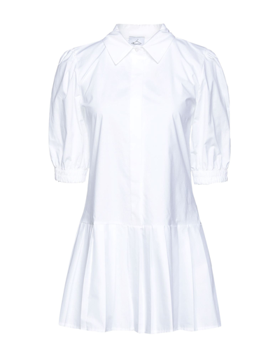 Shop Berna Woman Mini Dress White Size L Cotton, Elastane