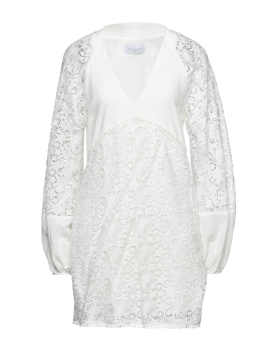 Shop Gaelle Paris Gaëlle Paris Woman Mini Dress White Size 6 Polyester, Viscose, Linen