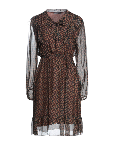 Shop Amelie Rêveur Woman Mini Dress Khaki Size M/l Viscose, Silk In Beige