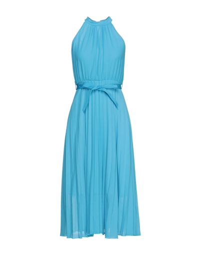 Shop Vanessa Scott Woman Midi Dress Sky Blue Size L Polyester