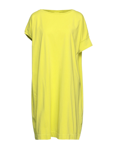 Shop European Culture Woman Mini Dress Acid Green Size Xs Cotton