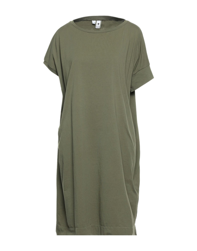 Shop European Culture Woman Mini Dress Military Green Size Xs Cotton