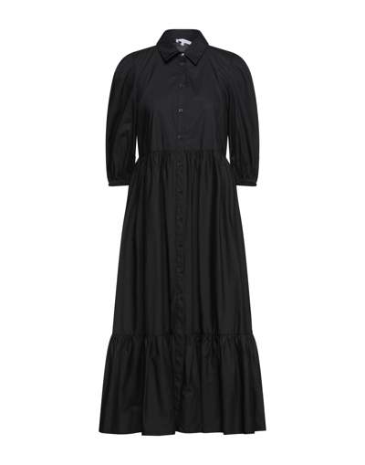 Shop Patrizia Pepe Woman Midi Dress Black Size 8 Cotton
