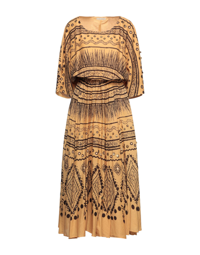 Shop Mes Demoiselles Long Dresses In Ocher