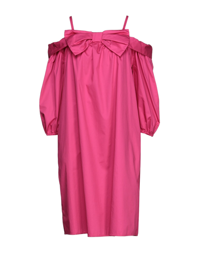 Shop Kaos Woman Midi Dress Fuchsia Size 2 Cotton In Pink