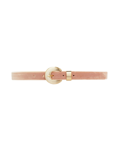 Shop 8 By Yoox Velvet Buckle Belt Woman Belt Light Pink Size L Polyester