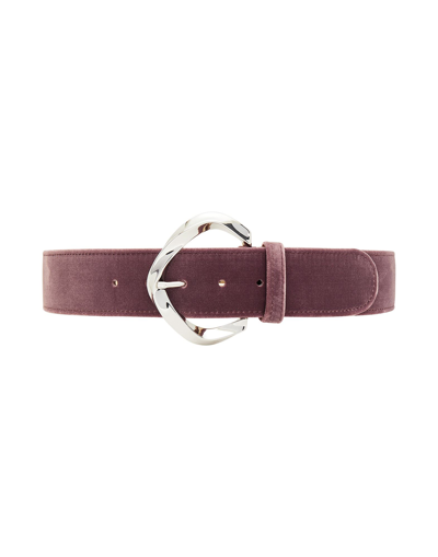 Shop 8 By Yoox Velvet Twisted Frame Buckle Belt Woman Belt Mauve Size M Polyester In Purple
