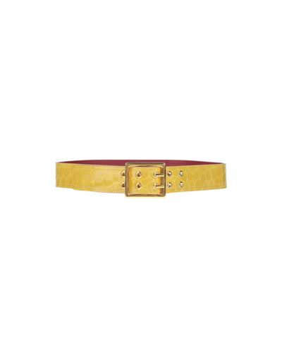 Shop Marni Woman Belt Ocher Size 28 Bovine Leather, Brass In Yellow