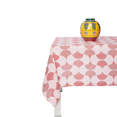 Shop La Doublej Large Tablecloth (180x280) In Slinky Rosso