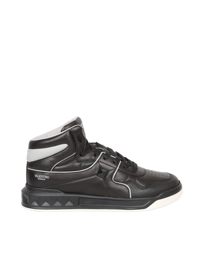 Shop Valentino Sneakers Mid-top One Stud In Black