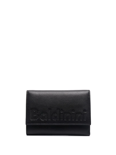 Shop Baldinini Logo-embossed Trifold Wallet In 黑色