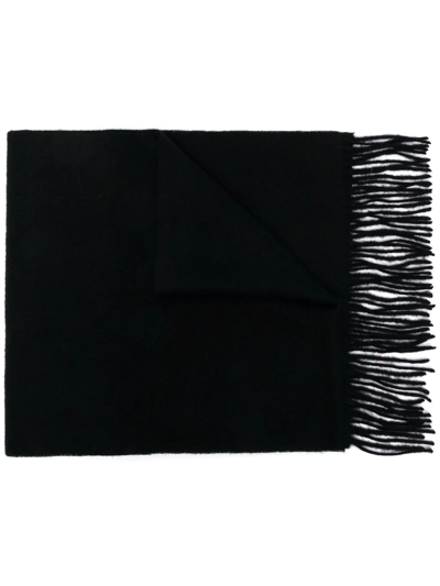 Carhartt Clan Fine-knit Fringe Scarf In 黑色
