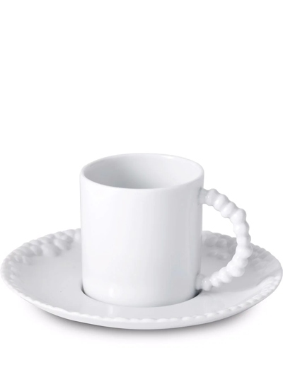 Shop L'objet Haas Mojave Espresso Cup And Saucer In 白色