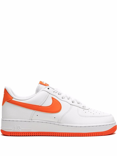 Shop Nike Air Force 1 '07 "team Orange" Sneakers In White