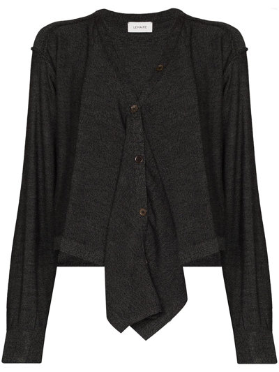 Shop Lemaire Draped V-neck Cardigan In Grau