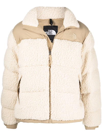 The North Face Nuptse Sherpa Down Jacket In Nude | ModeSens