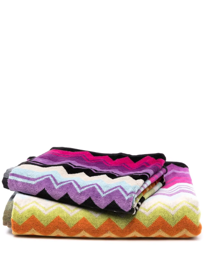 Shop Missoni Giacomo 2 Piece Bath And Hand Towel Set In Schwarz