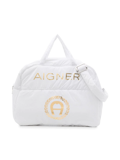 Shop Aigner Logo-print Baby Changing Bag In White