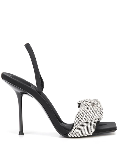 Shop Alexander Wang Ruched Strap Slingback Sandals In Black