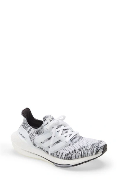 Shop Adidas Originals Ultraboost 21 Running Shoe In White/ White/ Black