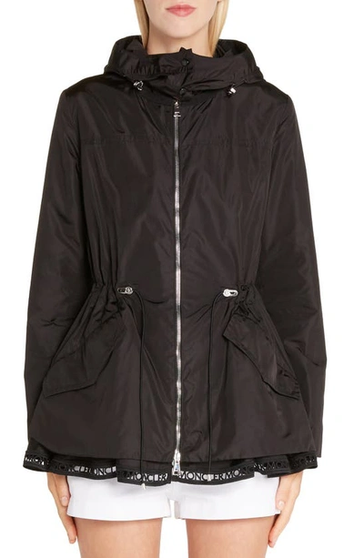 Shop Moncler Loty Cinch Waist Rain Jacket In Black