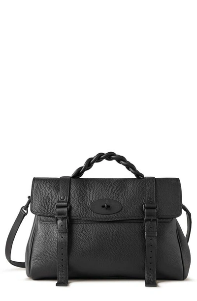 Mulberry Alexa Heavy Grain Leather Top Handle Bag In Black