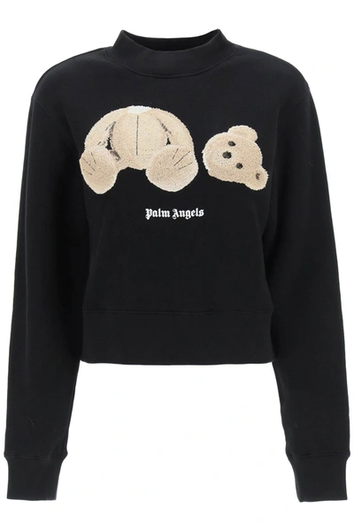 Shop Palm Angels Bear Patch Sweatshirt In Black Brown (black)