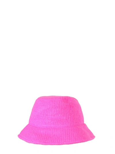Shop Msgm Ribbed Bucket Hat In Fuchsia