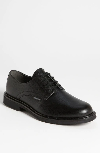 Mephisto Keaton Waterproof Plain Toe Derby In Black Pebble Grain