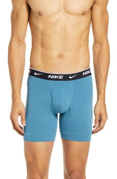 Shop Nike Dri-fit Everyday Assorted 3-pack Performance Boxer Briefs In Ember/ Grey/ Rift Blue